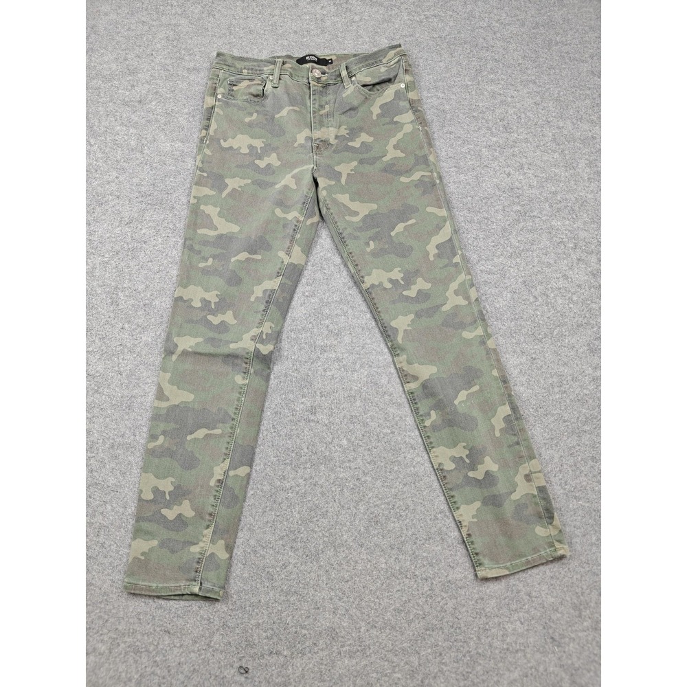 Hudson Barbara Super Skinny Jeans Womens 30 Green Med Wash Camo Stretch Denim